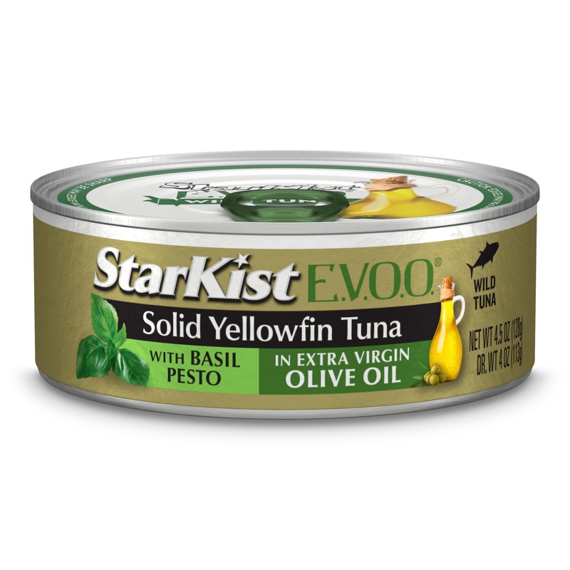 Starkist E.V.O.O. Solid Yellowfin Tuna With Basil Pesto And Extra Virgin Olive Oil, 4.5 Oz Can