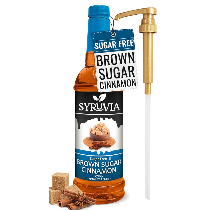 Syruvia Sugar-Free Brown Sugar Cinnamon Syrup For Coffee, Flavored Coffee Syrup Great For Coffee, Shakes, Smoothies And Cocktail