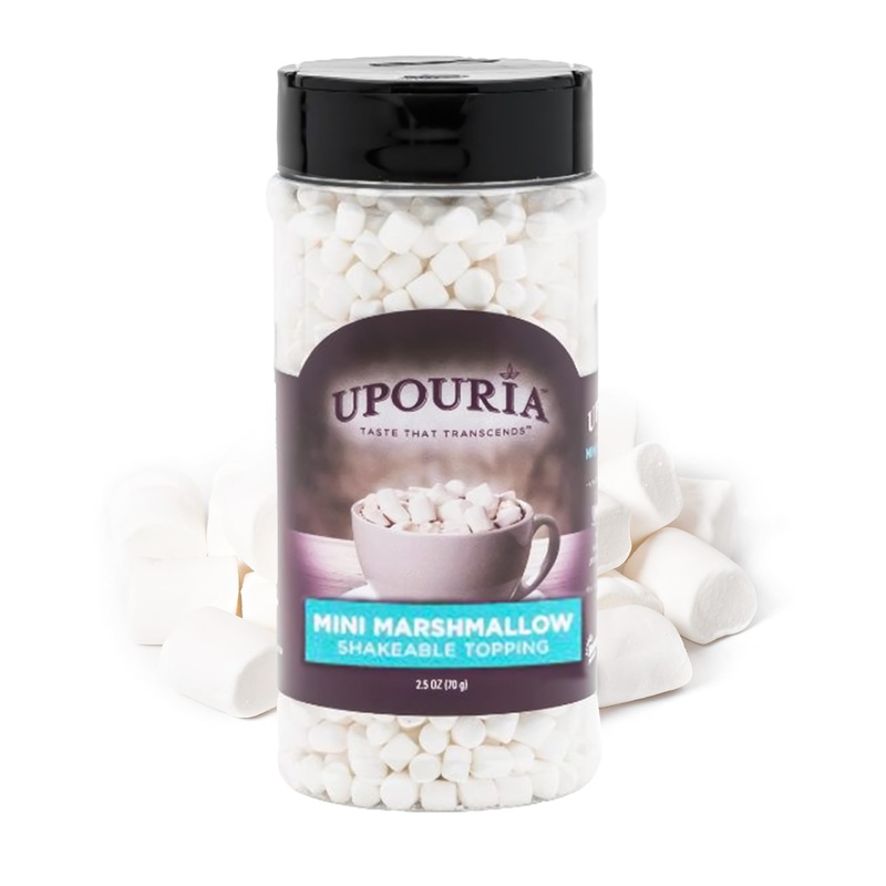 Upouria Mini Marshmallow Beverage And Dessert Topper, Vegan, Rich Flavor Enhancer For Coffee, Hot Chocolate, Ice Cream, 2.5Oz