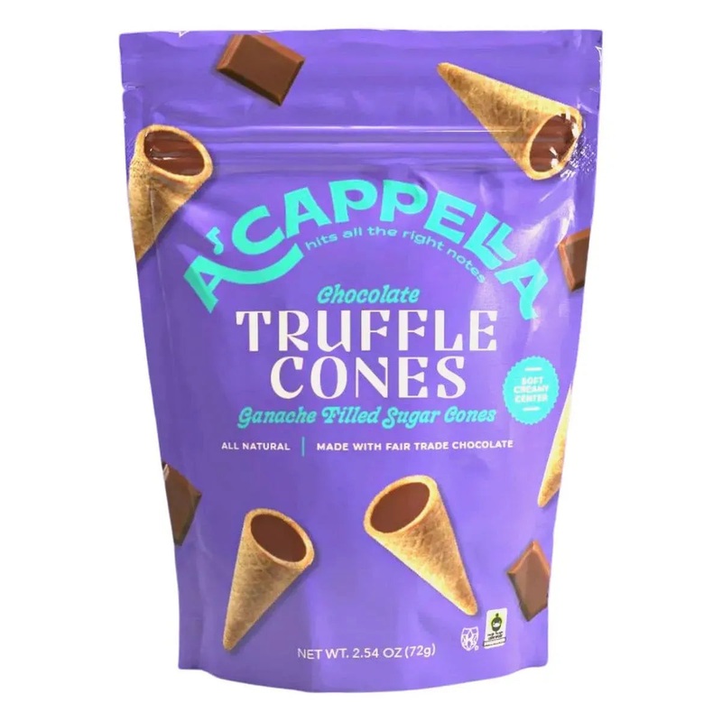 Acappella Chocolate Truffle Cones: 6-Pack