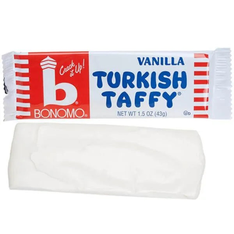 Bonomo Turkish Taffy Candy Bars – Vanilla: 24-Piece Box