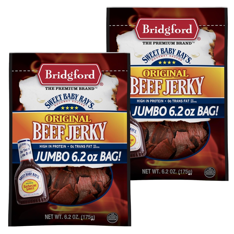 Bridgford Sweet Baby Rays Beef Jerky Original 6.2 Oz Pack Of 2 – Healthy High Protein Beef Jerky For Your Dietary Preferences –