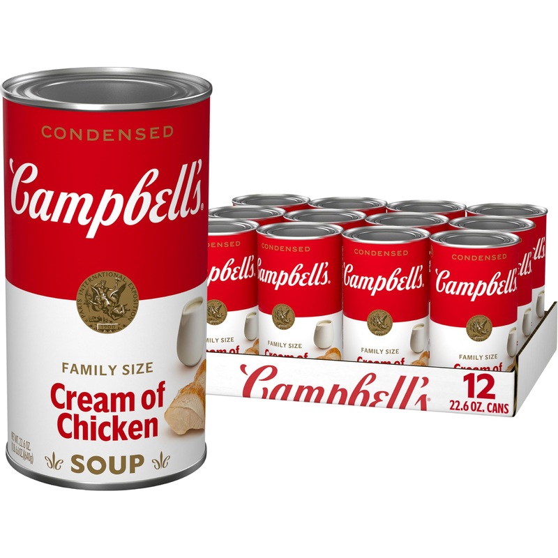 Campbell’S Condensed Cream Of Chicken Soup, Family Size 22.6 Ounce Can (Pack Of 12)