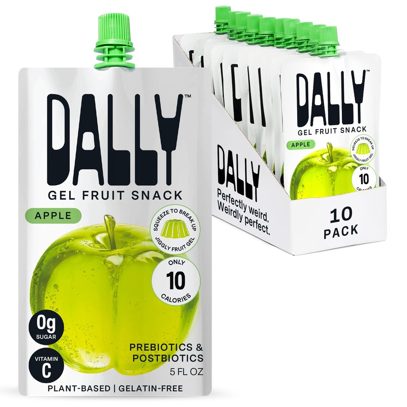 Dally Apple Drinkable Konjac Jelly – (10 Pack) Jelly Fruit Snack With 10 Calories, Zero Sugar – Supports Skin, Immune Health, An