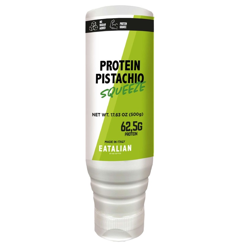 Eatalian By Amz Better Topping With Protein Pistachio Flavour, Sweet Protein Cream, In A 17.63 Oz/ 500 Gr Squeezer, Made In Ital