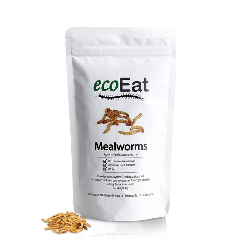 Ecoeat Edible Insects Edible Mealworms (Tenebrio Molitor) – 15G Bag – Edible Snack Gift