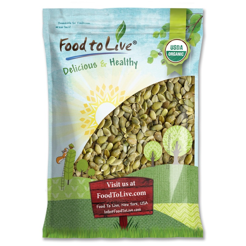 Food To Live Organic Sprouted Pumpkin Seeds, 12 Pounds Non-Gmo, Raw Kernels, No Shell, Unsalted, No Oil, Vegan Kosher, Bulk. Ket
