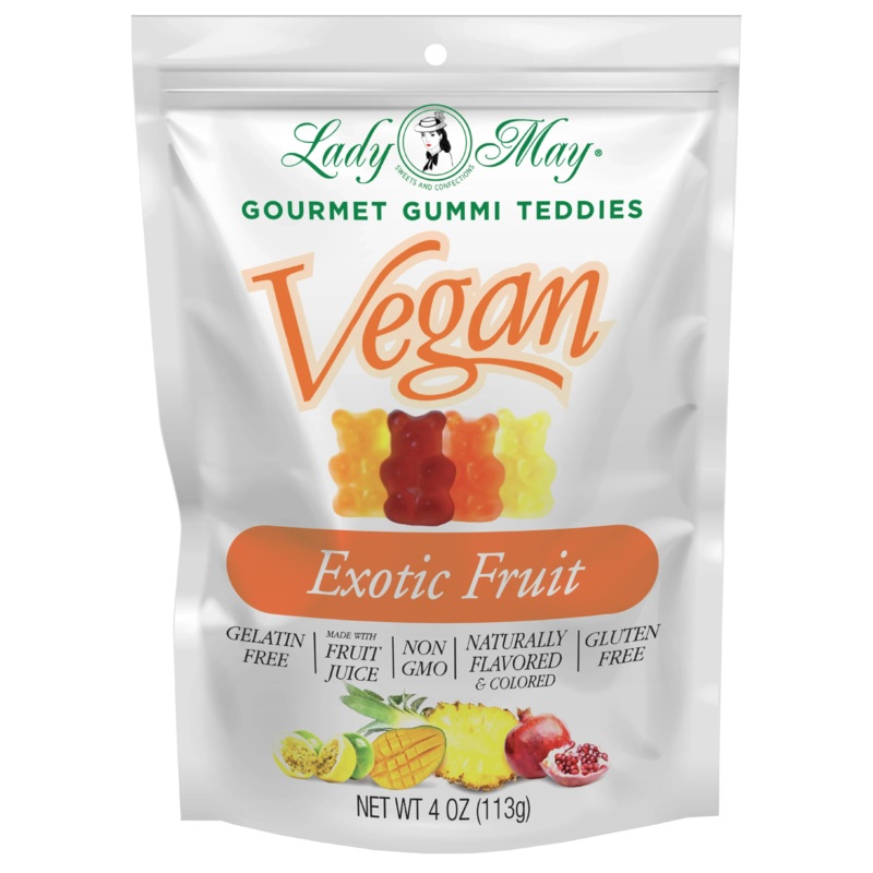 Lady May Sweets Vegan Gourmet Exotic Fruit Gummi Teddies