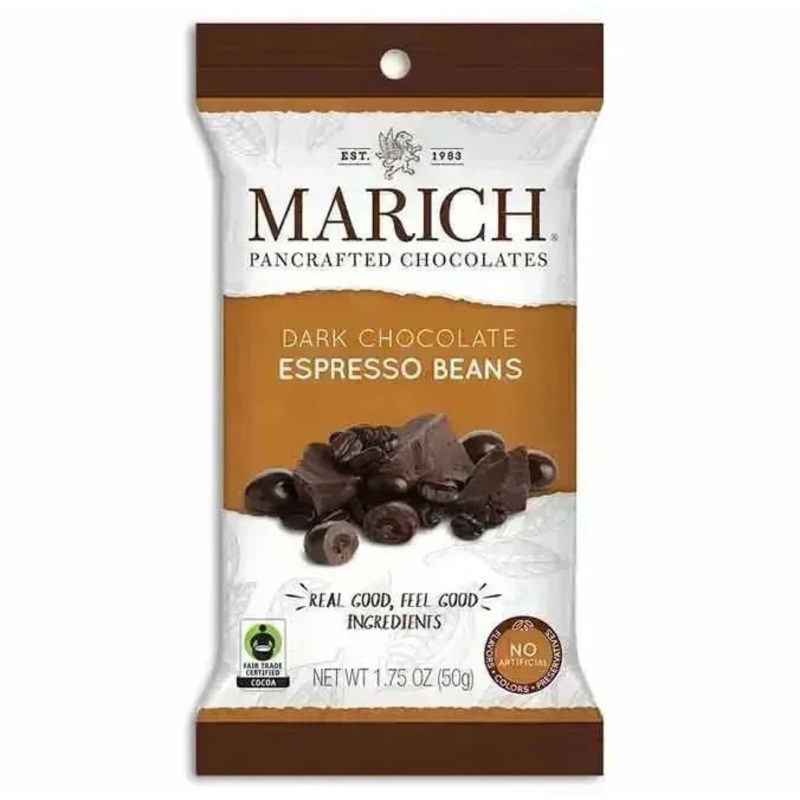 Marich Dark Chocolate Espresso Beans Peg Bags: 12-Piece Box