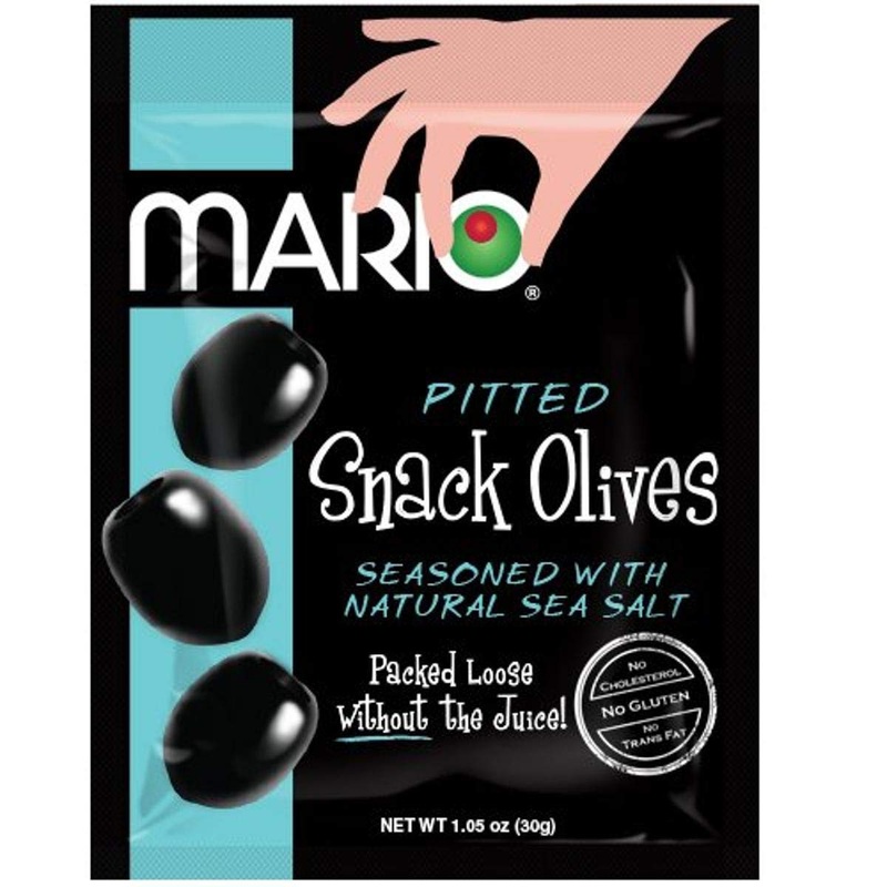 Mario Camacho Foods Pitted Snack Olives – Black Olives With Sea Salt – 1.05 Oz Pouches (Pack Of 12)