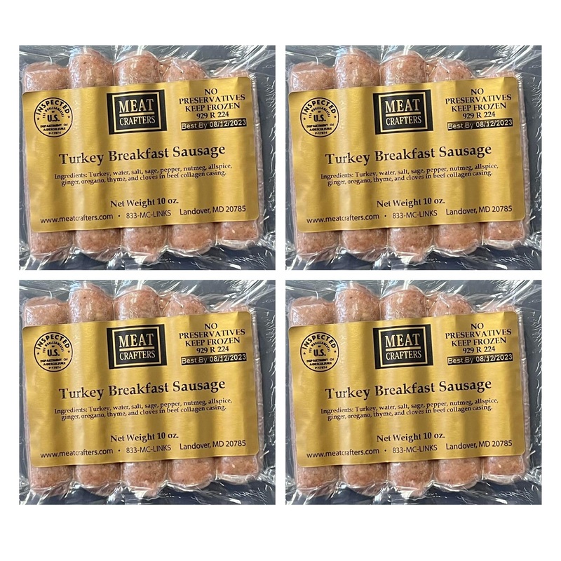 Meatcrafters Turkey Sausage, All Natural Turkey, Minimally Processed, No Artificial Ingredients, 10Oz (4-Pack, 20 Total Links)