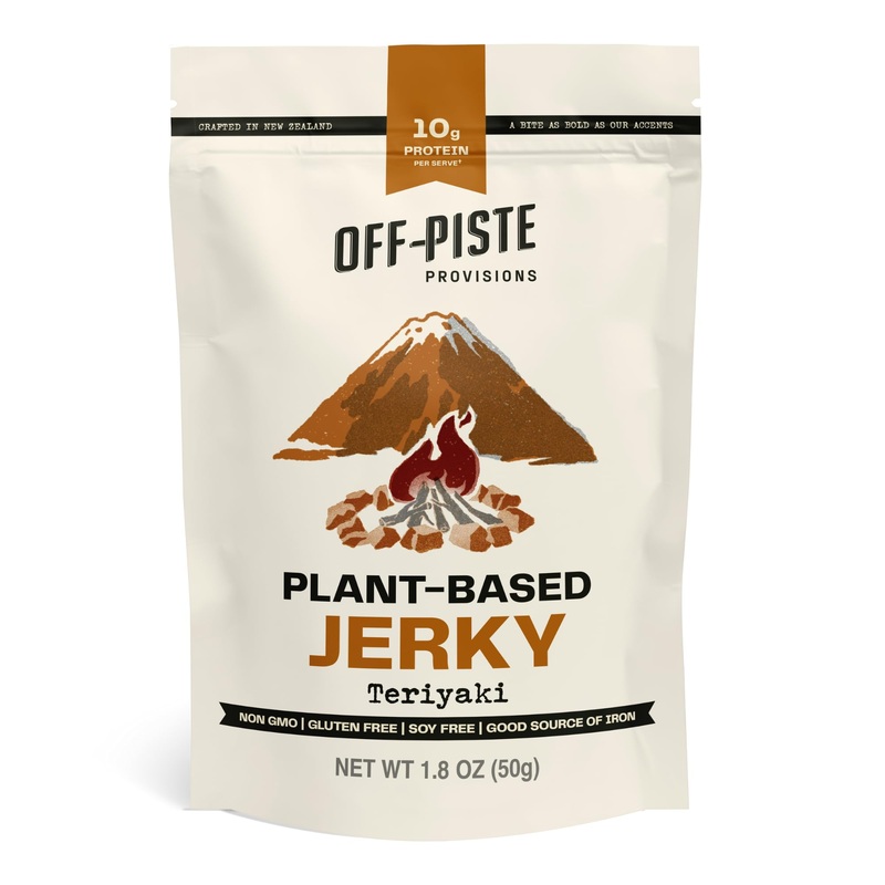 Off-Piste Teriyaki Plant-Based Jerky, 1.8Oz. – High Protein Healthy Snacks Vegan Jerky For Recovery, School, Office, 23G Protein
