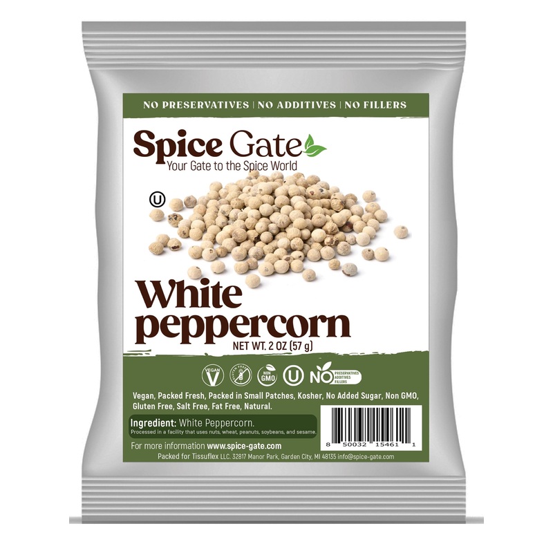 Spice Gate White Peppercorn Whole (2 Oz)