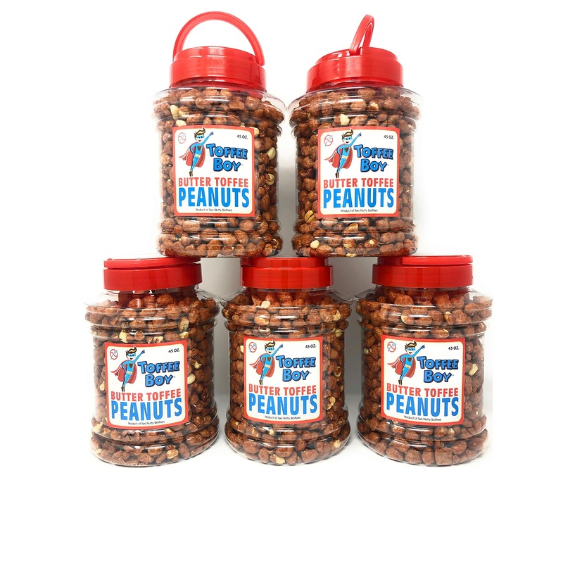 Toffee Boy’S Butter Toffee Peanuts – 45 Oz Jars (Pack Of 5) – Perfect For Gifting; Priority Mail Service (1-3 Days) – Savings Of