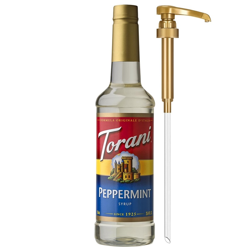 Torani Coffee Syrup, Peppermint Flavored Syrup For Drinks, Pump Included, 25.4 Fl Oz