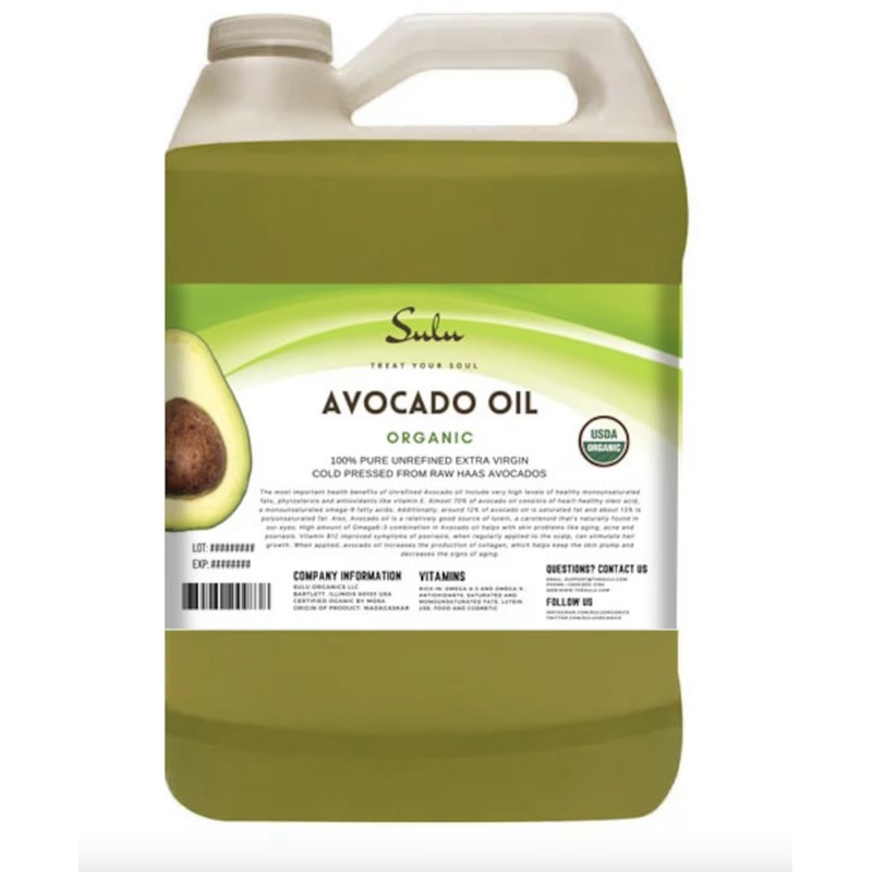 Usda Certified Organic Cold Pressed Unrefined Raw Avocado Oil – 1 Gallon/128 Fl.Oz