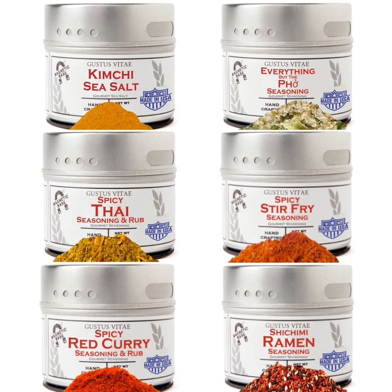 Asian Seasonings Gourmet Gift Set | Tastes Of Asia | Artisanal Spice Blends Six Pack | Non Gmo, All Natural | No Msg, Gluten, So