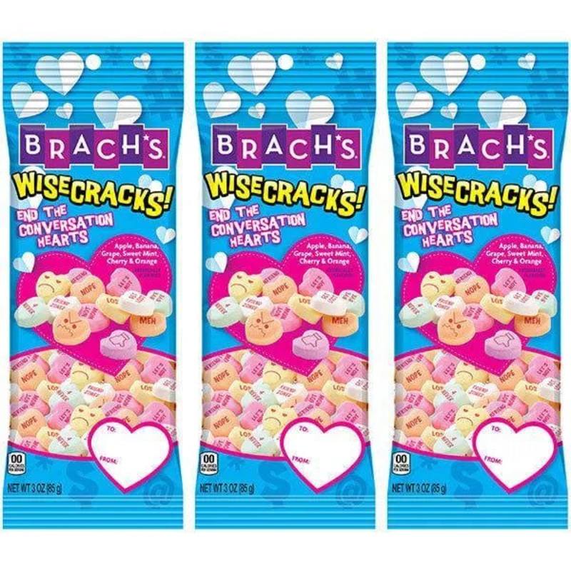 Brach’s Wisecracks Tiny Conversation Candy Hearts Snack Packs: 16-Piece Display