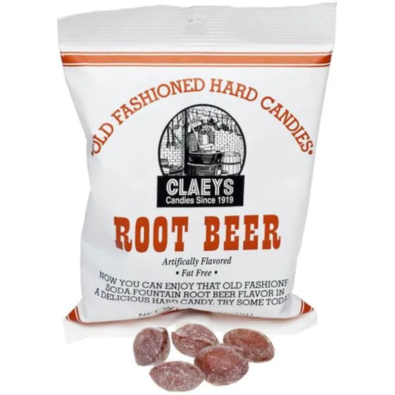 Claeys Hard Candy Drops Bags – Root Beer: 12-Piece Box