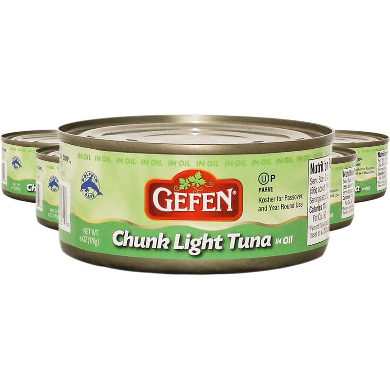 Gefen Chunk Light Tuna In Oil 6Oz (6 Pack), Low Fat, Kosher For Passover
