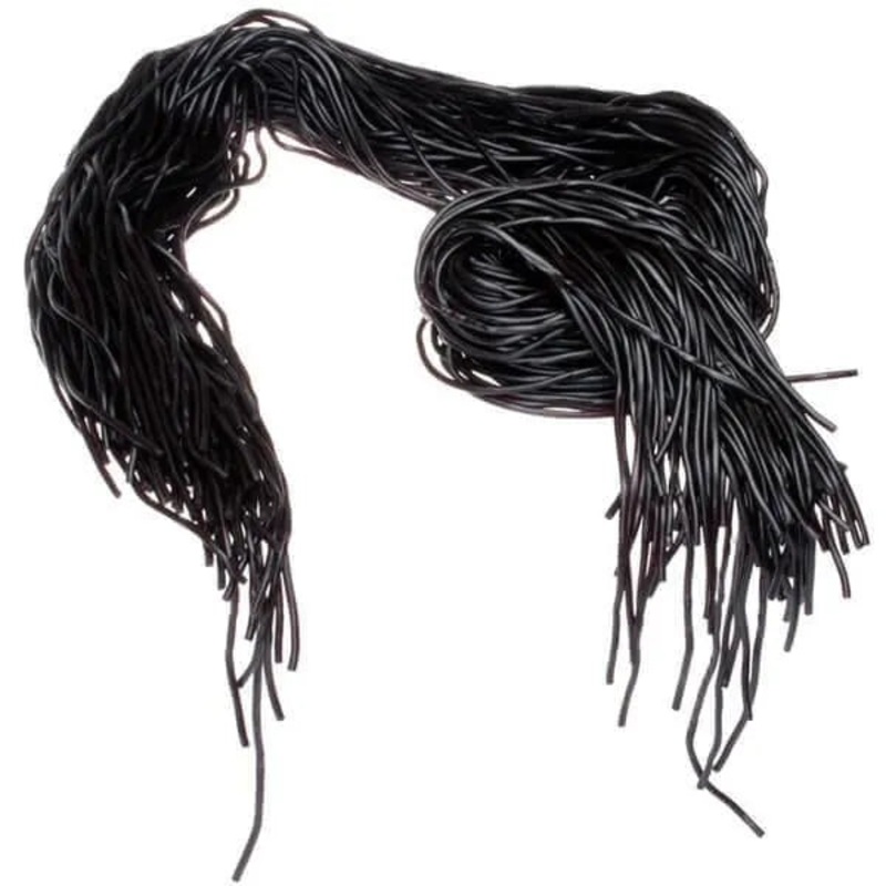 Gustaf’s Black Licorice Laces Candy: 2LB Bag