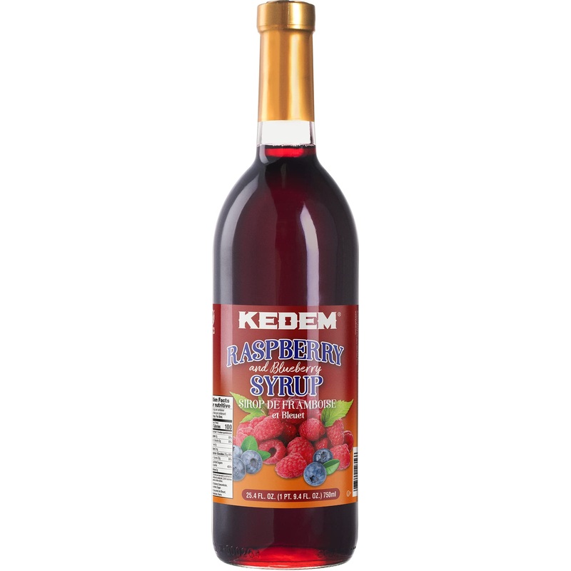 Kedem Real Raspberry And Blueberry Syrup 25.4Oz | Made With Real Berries | Nostalgic Taste, Perfect For Drinks, Desserts And Mor