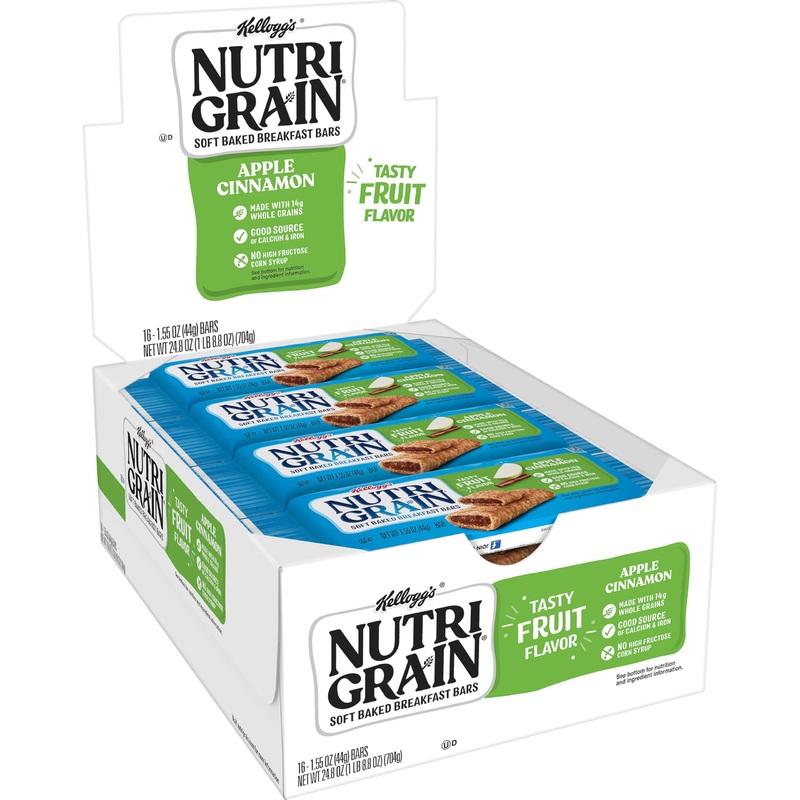 Kellogg’S Nutri-Grain Cereal Bars Made With 14G Whole Gain, Apple Cinnamon, , 24.8Oz (96 Count)