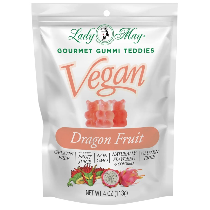 Lady May Sweets Vegan Gourmet Dragon Fruit Gummi Teddies
