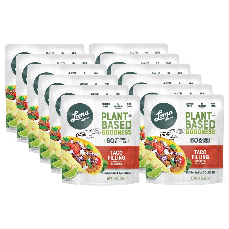 Loma Linda – Plant-Based Complete Meal Solution Packets (Taco Filling (10 Oz.), 12 Pack)