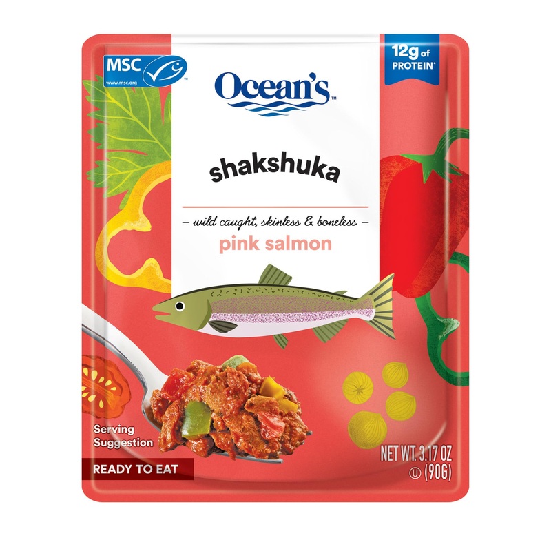 Ocean’S Shakshuka W/Pink Salmon | 3.17Oz – 6 Pack | Wild Caught | Skinless & Boneless | Ready-To-Eat | (6-Pack, Shakshuka)