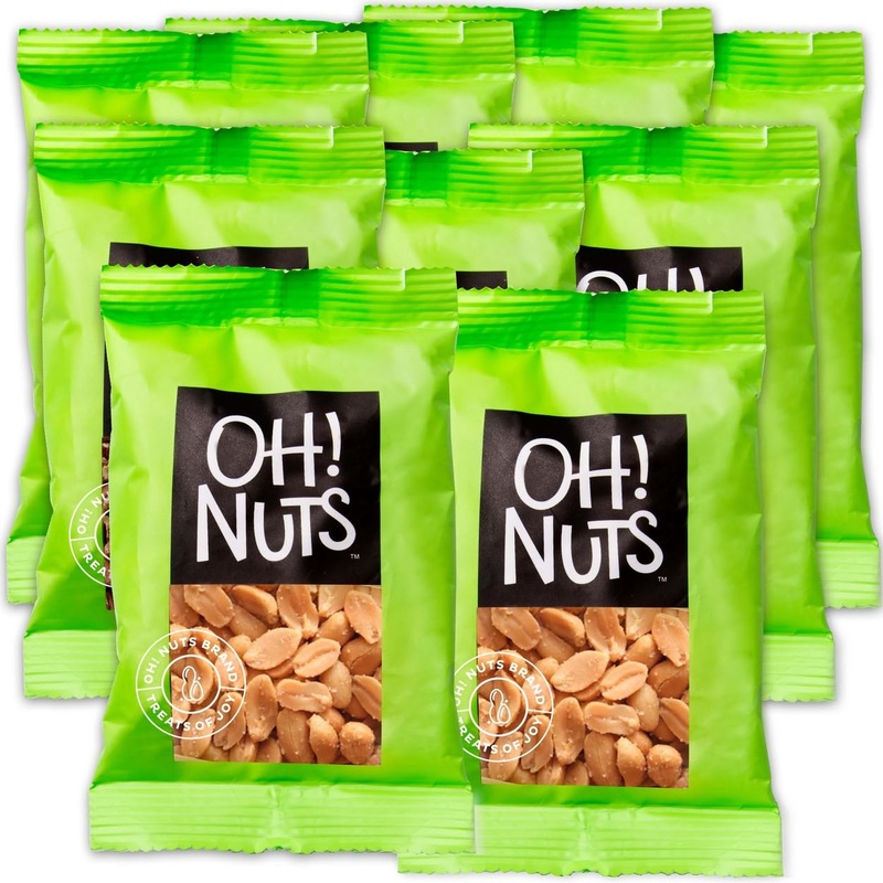 Oh! Nuts Peanut Roasted Salted Individual Nut Snacks For On-The-Go – 12 Convenient Nut Snacks For School – Bulk Nuts Variety – I