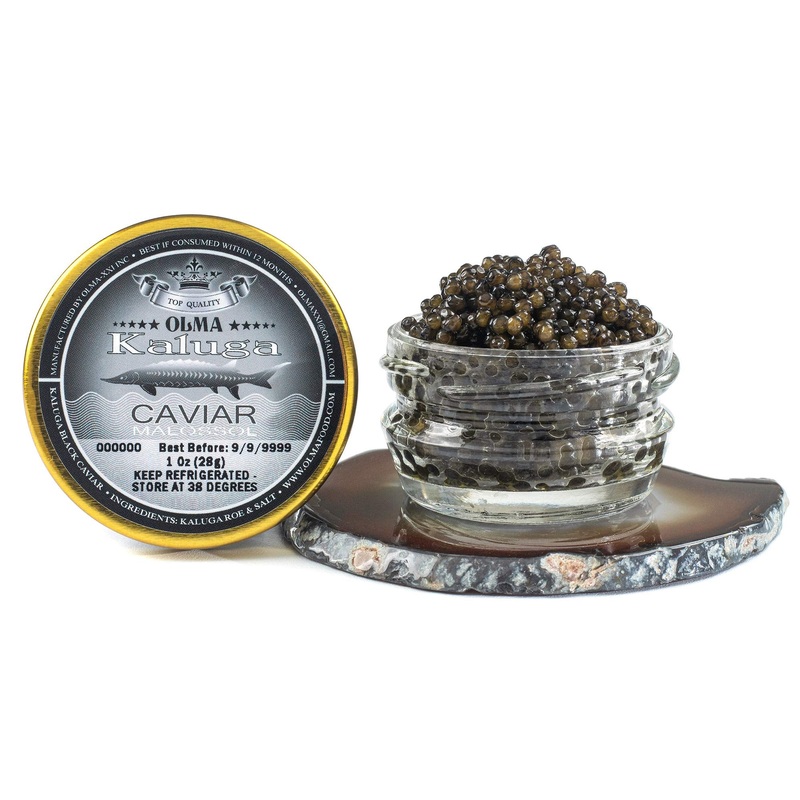 Overnight Shipping- Olma Kaluga Sturgeon Black Caviar – Large Pearly Grains, Smooth Flavor, Superior Grade – 1 Oz / 28 G