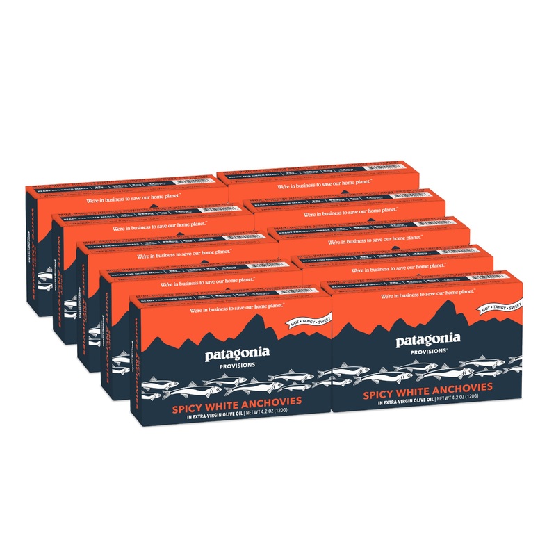 Patagonia Provisions Spicy White Anchovies | Responsibly Sourced In Spain | 22G Protein & Gluten Free | 4.2 Ounce (Pack Of 10)