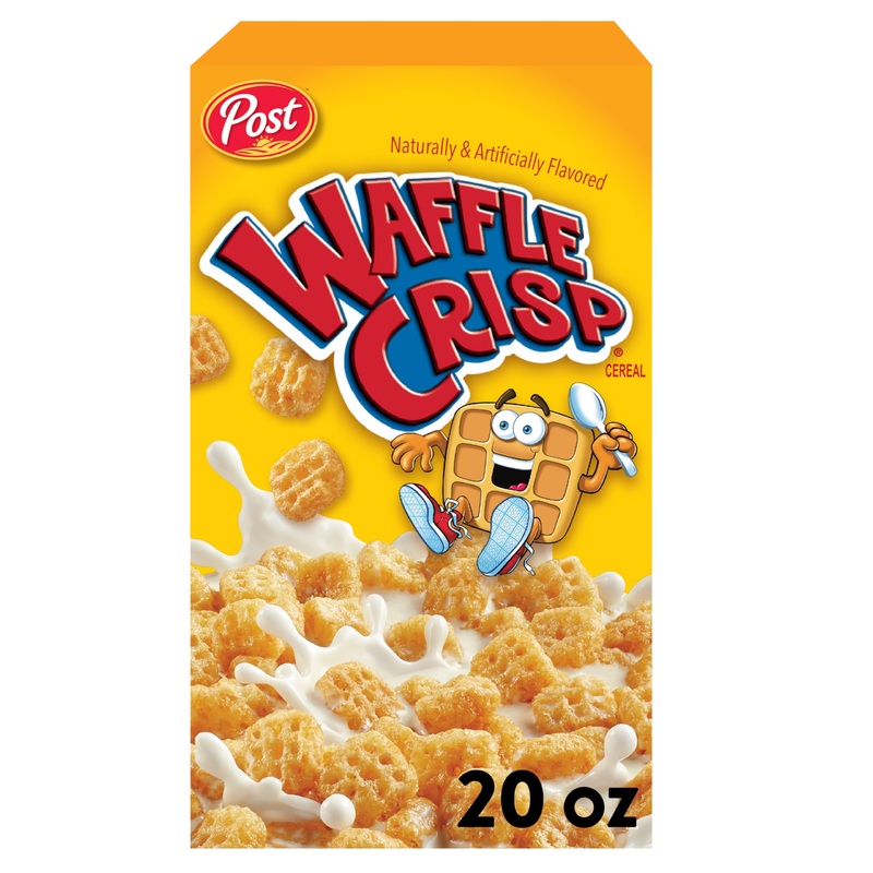 Post Waffle Crisp Breakfast Cereal, Sweetened Waffle Shaped Cereal, 20 OZ Box – Delicious & Crunchy Morning Delight
