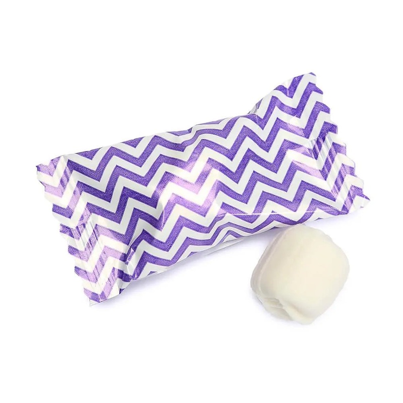 Purple Chevron Stripe Wrapped Butter Mint Creams: 108-Piece Bag