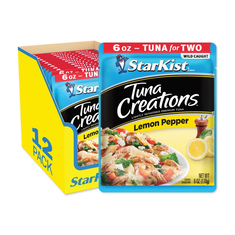 Starkist Tuna Creations, Lemon Pepper, 6.0 Oz Pouch, Pack Of 12