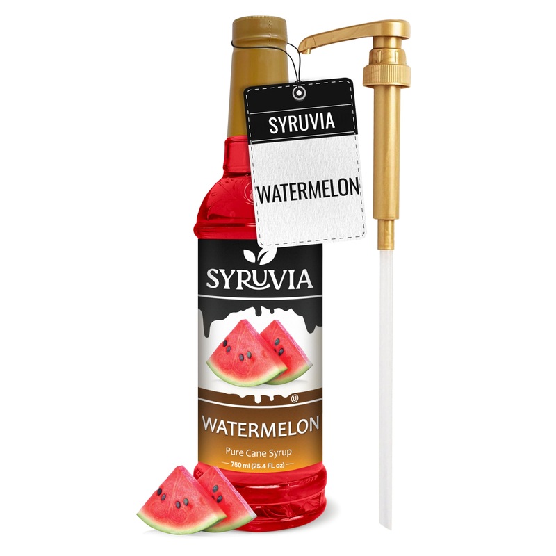 Syruvia Watermelon Syrup – Watermelon Syrup Flavor, 25.4 Fl Oz – Perfect For Cocktails, Ice Tea, Desserts, Italian Sodas, Ice An