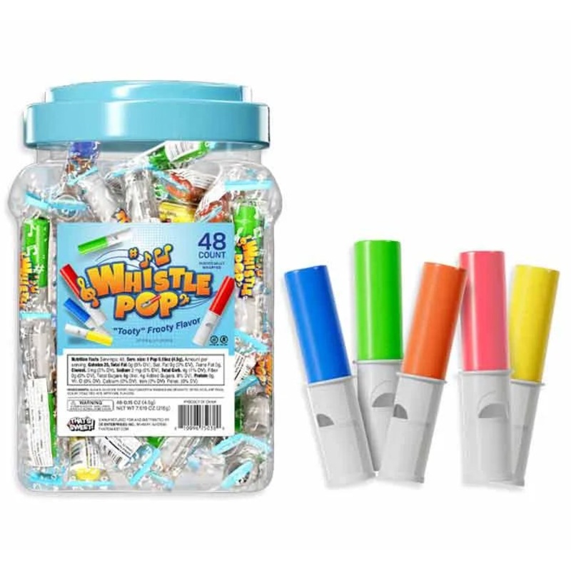 Tooty Frooty Whistle Pops: 48-Piece Jar
