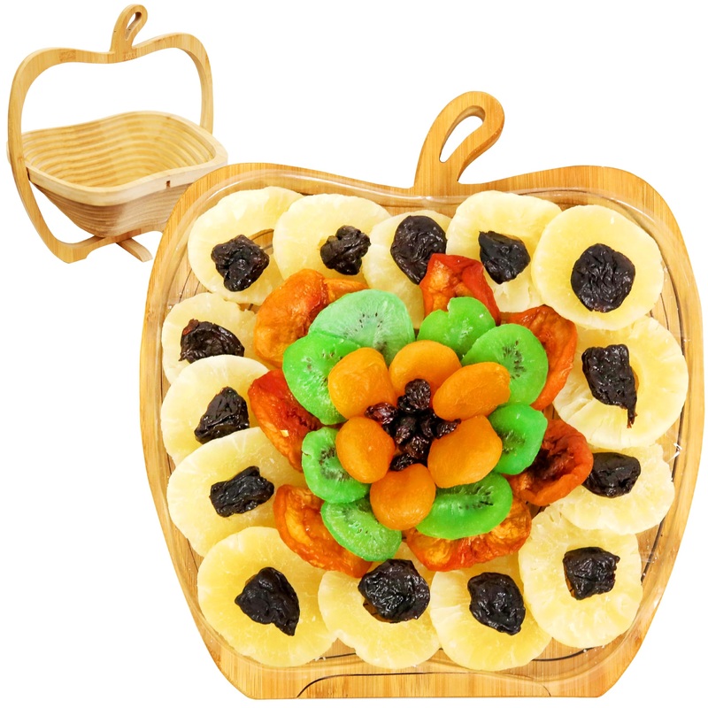Anna And Sarah 2 Lbs Dried Fruit Gift Basket, Healthy Gourmet Fruit Box, Holiday Food Tray, Pineapple Ring, Dried Pitted Prunes,