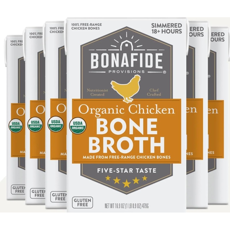 Bonafide Provisions Fresh Organic Chicken Bone Broth, 16.9Oz – 6 Pack
