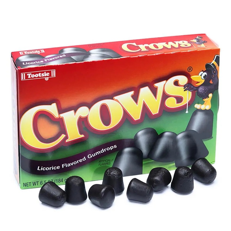 Crows Black Licorice Drops Candy 6.5-Ounce Packs: 12-Piece Box
