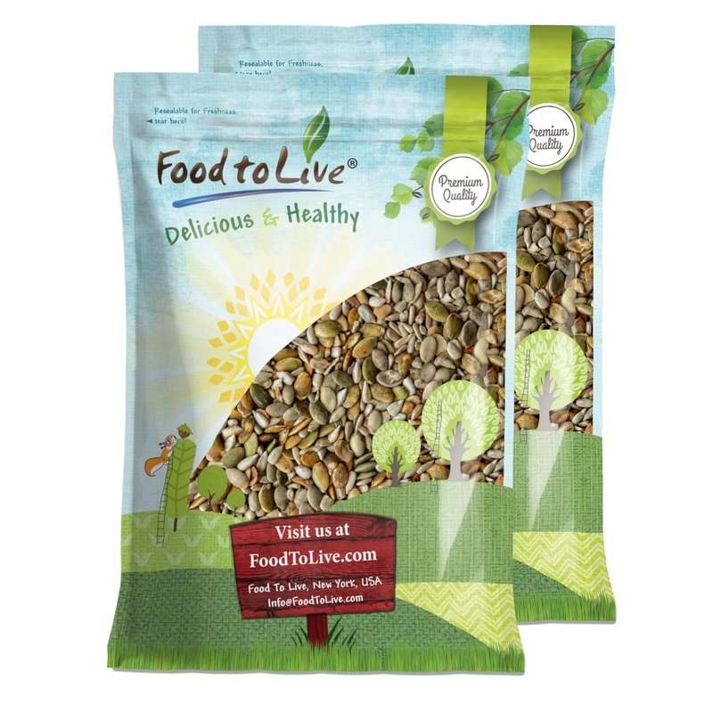 Food To Live Dry Roasted Sunflower And Pumpkin Seed Mix With Himalayan Salt, 16 Pounds – Oven Roasted, Lightly Salted, No Oil, R