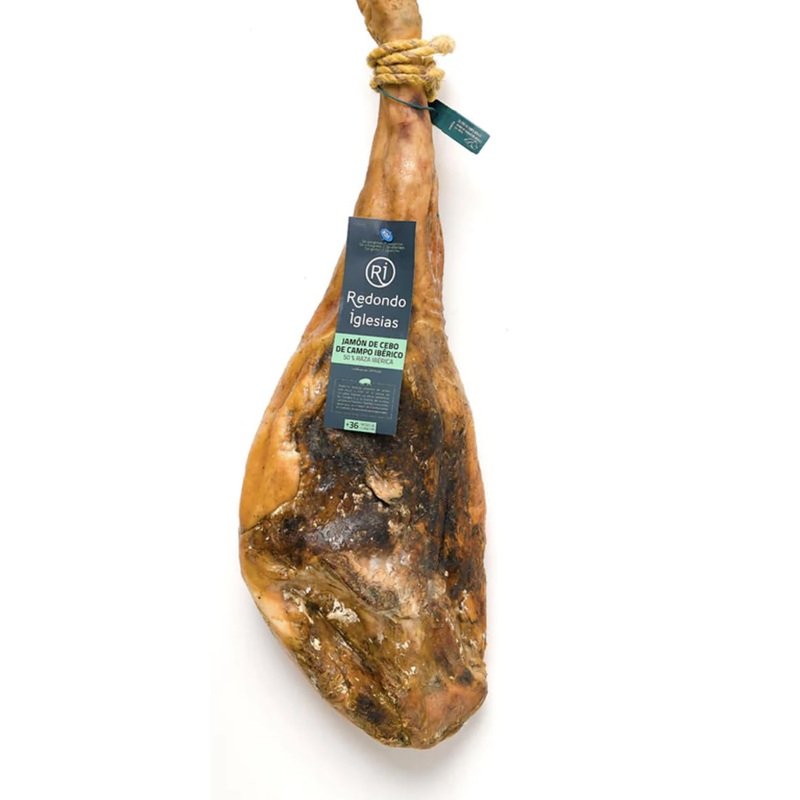 Jamon Ib  Rico Grass Fed – La Nava – Bone – In (16 To 18 Lb Aprox) – 36 Months Aged – Dry Cured Ham – Spain Gourmet Delicatessen