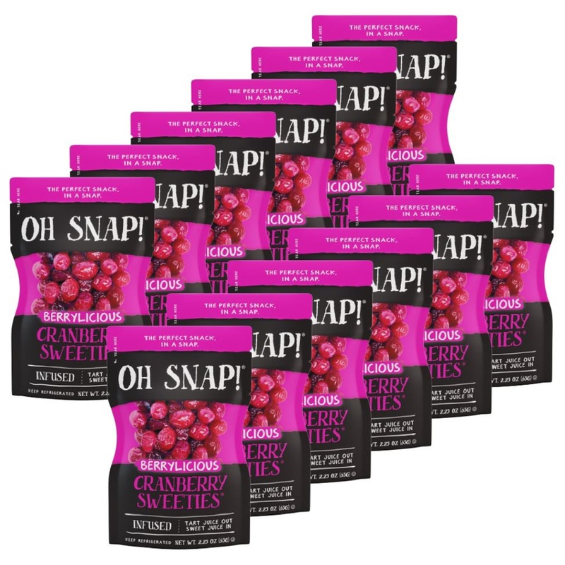 Oh Snap! Cranberry Sweeties – 12 Pack Infused Cranberry Snacks – Gluten-Free, Fat-Free, Ready to Eat