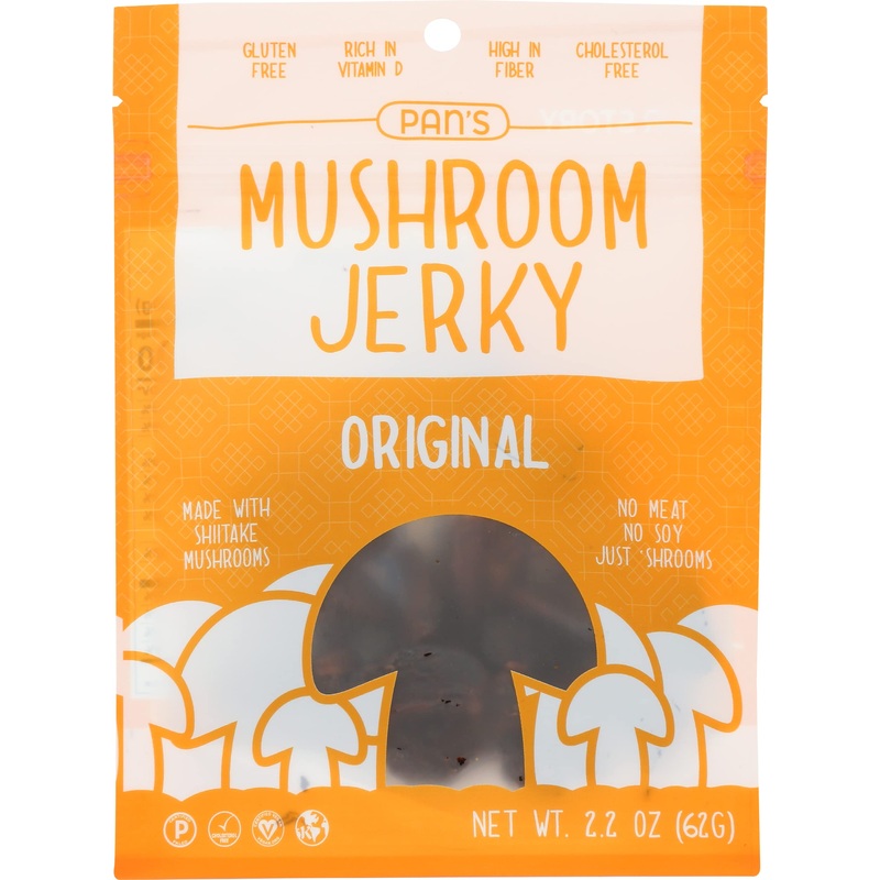 Pan’S Mushroom Original Flavor Dried Mushrooms Shitake Jerky, Gluten Free, Soy Free, 2.2 Ounce (Pack Of 6)