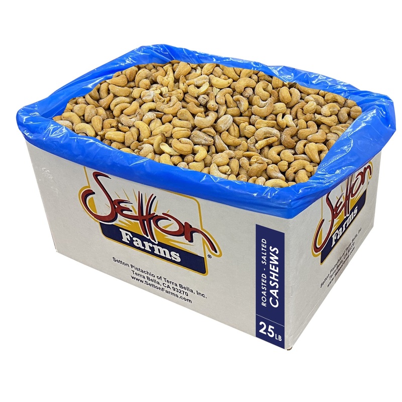 Setton Farms Bulk Roasted Salted Cashews (Size 320), 25 Lb