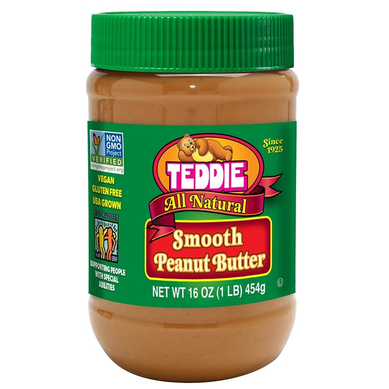 Teddie All Natural Peanut Butter, 16 Ounce 1 Pack, Gluten Free & Vegan, 16 Ounce Plastic Jar (16 Ounce (Pack Of 1), Smooth)