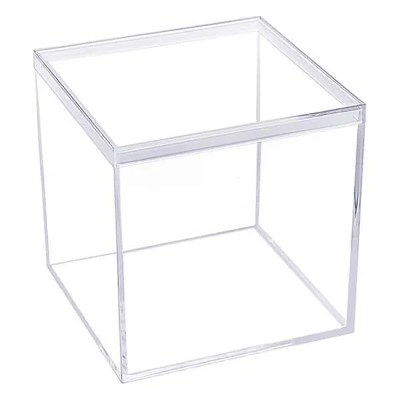 Acrylic Favor Boxes – 16-Ounce Cube with Lid: 12-Piece Set