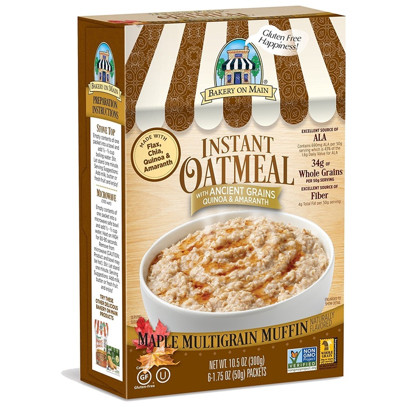 Bakery On Main Gluten Free Instant Oatmeal, Vegan & Non Gmo, Maple Multigrain Muffin, 31.5 Oz, Pack Of 3