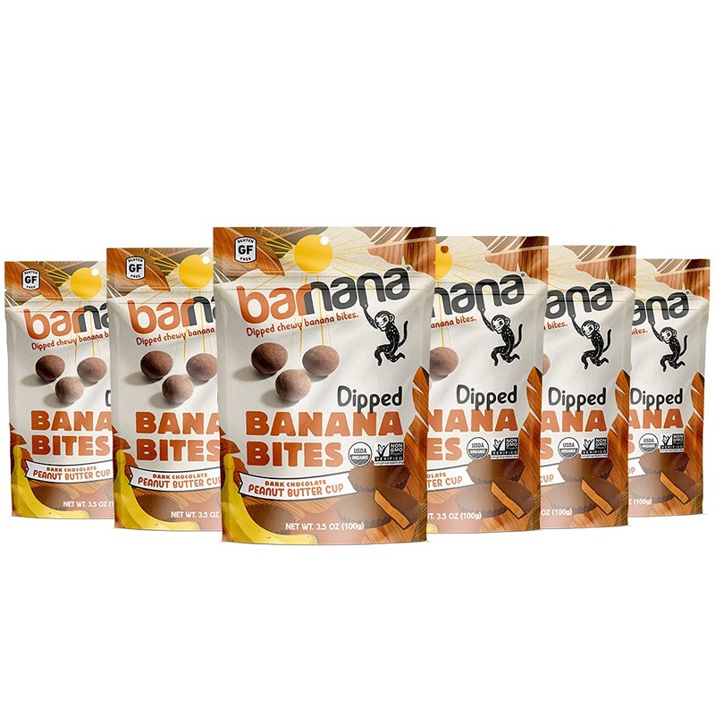 Barnana Organic Peanut Butter Cup Chewy Banana Bites, 3.5 Ounce Bag (Pack Of 6)